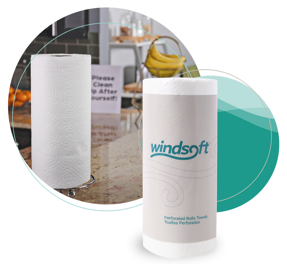 Windsoft Paper Towels on a kitchen counter